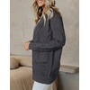 MEROKEETY Women’s Cable Knit Open Front Cardigan Sweaters Fall Outerwear(Charcoal)