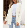MEROKEETY Women’s Cable Knit Open Front Cardigan Sweaters Fall Outerwear(Cream)