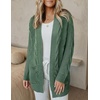 MEROKEETY Women’s Cable Knit Open Front Cardigan Sweaters Fall Outerwear(Dusty Green)