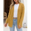 MEROKEETY Women’s Cable Knit Open Front Cardigan Sweaters Fall Outerwear(Gold Yellow)