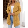 MEROKEETY Women’s Cable Knit Open Front Cardigan Sweaters Fall Outerwear(Gold Yellow)