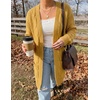 MEROKEETY Women’s Cable Knit Open Front Cardigan Sweaters Fall Outerwear(Gold Yellow)