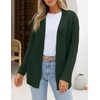 MEROKEETY Women’s Cable Knit Open Front Cardigan Sweaters Fall Outerwear(Green)