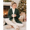 MEROKEETY Women’s Cable Knit Open Front Cardigan Sweaters Fall Outerwear(Green)