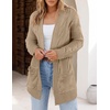 MEROKEETY Women’s Cable Knit Open Front Cardigan Sweaters Fall Outerwear(Light Khaki)