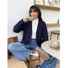 MEROKEETY Women’s Cable Knit Open Front Cardigan Sweaters Fall Outerwear(Navy)