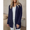 MEROKEETY Women’s Cable Knit Open Front Cardigan Sweaters Fall Outerwear(Navy)