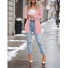 MEROKEETY Women’s Cable Knit Open Front Cardigan Sweaters Fall Outerwear(Pink)