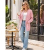 MEROKEETY Women’s Cable Knit Open Front Cardigan Sweaters Fall Outerwear(Pink)