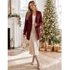 MEROKEETY Women’s Cable Knit Open Front Cardigan Sweaters Fall Outerwear(Wine)