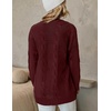 MEROKEETY Women’s Cable Knit Open Front Cardigan Sweaters Fall Outerwear(Wine)
