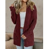 MEROKEETY Women’s Cable Knit Open Front Cardigan Sweaters Fall Outerwear(Wine)