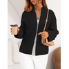 MEROKEETY Womens Fall Cardigan Sweaters for Women Long Sleeve Chunky Jacket(Black)
