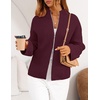 MEROKEETY Womens Fall Cardigan Sweaters for Women Long Sleeve Chunky Jacket(Burgundy)