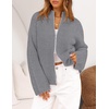 MEROKEETY Womens Fall Cardigan Sweaters for Women Long Sleeve Chunky Jacket(Grey)