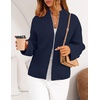 MEROKEETY Womens Fall Cardigan Sweaters for Women Long Sleeve Chunky Jacket(Navy)