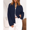 MEROKEETY Womens Fall Cardigan Sweaters for Women Long Sleeve Chunky Jacket(Navy)