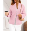 MEROKEETY Womens Fall Cardigan Sweaters for Women Long Sleeve Chunky Jacket(Pink)