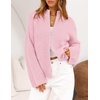 MEROKEETY Womens Fall Cardigan Sweaters for Women Long Sleeve Chunky Jacket(Pink)