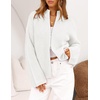 MEROKEETY Womens Fall Cardigan Sweaters for Women Long Sleeve Chunky Jacket(White)