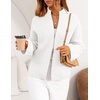 MEROKEETY Womens Fall Cardigan Sweaters for Women Long Sleeve Chunky Jacket(White)