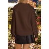 MEROKEETY Women’s Fall Long Sleeve Button Up Cardigan Sweater(Coffee)