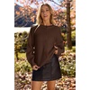 MEROKEETY Women’s Fall Long Sleeve Button Up Cardigan Sweater(Coffee)