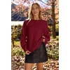 MEROKEETY Women’s Fall Long Sleeve Button Up Cardigan Sweater(Red)