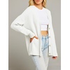 MEROKEETY Women’s Fall Trendy Oversized V Neck Cardigan Sweaters(Beige)