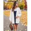 MEROKEETY Women’s Fall Trendy Oversized V Neck Cardigan Sweaters(Beige)