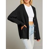 MEROKEETY Women’s Fall Trendy Oversized V Neck Cardigan Sweaters(Black)