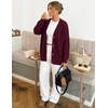 MEROKEETY Women’s Fall Trendy Oversized V Neck Cardigan Sweaters(Burgundy)