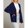 MEROKEETY Women’s Fall Trendy Oversized V Neck Cardigan Sweaters(Navy)
