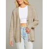 MEROKEETY Women’s Fall Trendy Oversized V Neck Cardigan Sweaters(Oatmeal)
