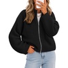 MEROKEETY Womens Fall Cardigan Sweaters for Women Long Sleeve Chunky Jacket(Black)