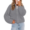 MEROKEETY Womens Fall Cardigan Sweaters for Women Long Sleeve Chunky Jacket(Grey)