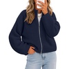 MEROKEETY Womens Fall Cardigan Sweaters for Women Long Sleeve Chunky Jacket(Navy)