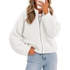 MEROKEETY Womens Fall Cardigan Sweaters for Women Long Sleeve Chunky Jacket(White)