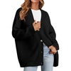 MEROKEETY Women’s Fall Trendy Oversized V Neck Cardigan Sweaters(Black)