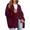 MEROKEETY Women’s Fall Trendy Oversized V Neck Cardigan Sweaters(Burgundy)