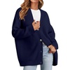 MEROKEETY Women’s Fall Trendy Oversized V Neck Cardigan Sweaters(Navy)