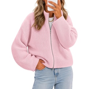 MEROKEETY Womens Fall Cardigan Sweaters for Women Long Sleeve Chunky Jacket(Pink)