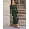 MEROKEETY Women’s Fall Long Sleeve Bodycon Wear to Work Sweater Dress 2026(Armygreen)