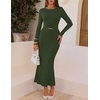 MEROKEETY Women’s Fall Long Sleeve Bodycon Wear to Work Sweater Dress 2026(Armygreen)