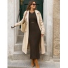 MEROKEETY Women’s Fall Long Sleeve Bodycon Wear to Work Sweater Dress 2026(Coffee)