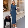 MEROKEETY Women’s Fall Long Sleeve Bodycon Wear to Work Sweater Dress 2026(Dustyblue)