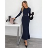 MEROKEETY Women’s Fall Long Sleeve Bodycon Wear to Work Sweater Dress 2026(Navy)