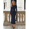 MEROKEETY Women’s Fall Long Sleeve Bodycon Wear to Work Sweater Dress 2026(Navy)
