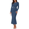 MEROKEETY Women’s Fall Long Sleeve Bodycon Wear to Work Sweater Dress 2026(Dustyblue)