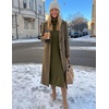 MEROKEETY Womens Fall Casual Turtleneck Oversized Chunky Knit Sweater Dress(Army)